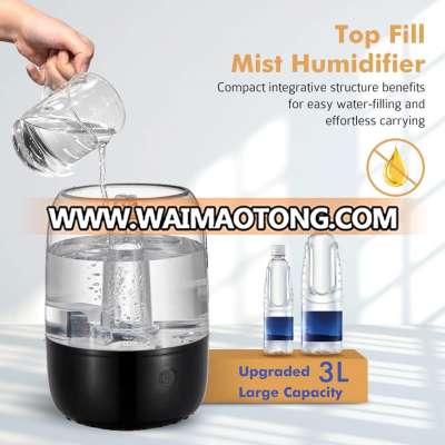 2019 New 3L Cool Mist top filling Ultrasonic Humidifier Essential Oil Aroma Diffuser