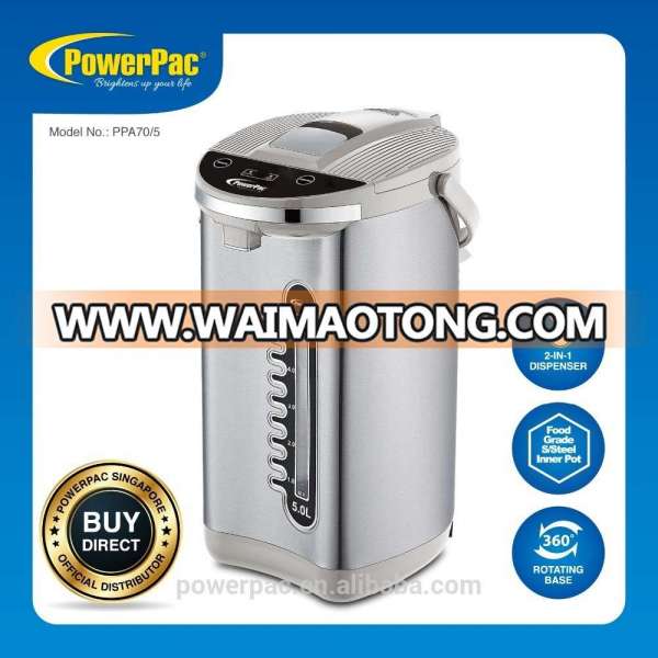 PowerPac Stainless Steel Air Pot with 2 Way Dispenser, 5L (PPA70/5)